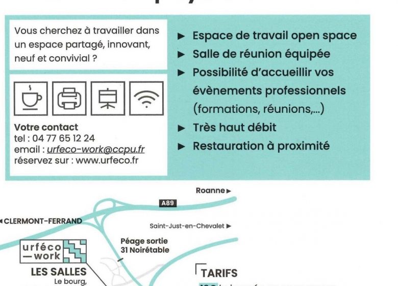 Urféco location d’espace de travail Coworking et d’une salle de réunion 8 personnes et une salle de réunion 16 personnes