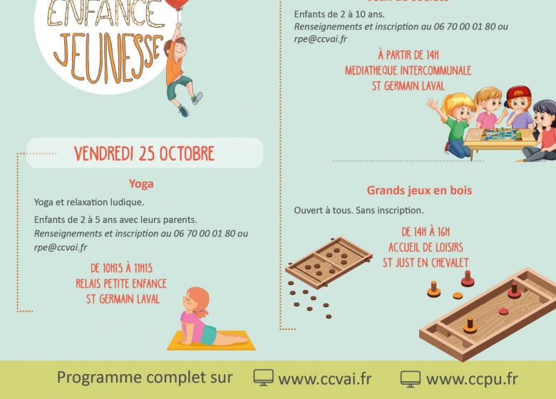 Semaine Enfance Jeunesse : Yoga et jeux variés Du 23 au 25 oct 2024