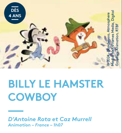 Billy le hamster cowbow Du 19 au 27 oct 2024