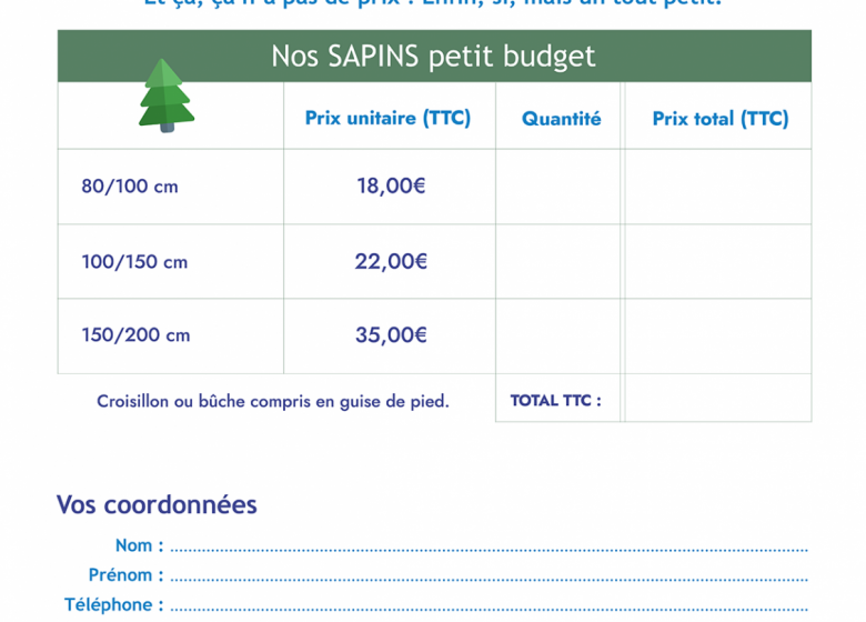 Illuminons notre village -Vente de sapins