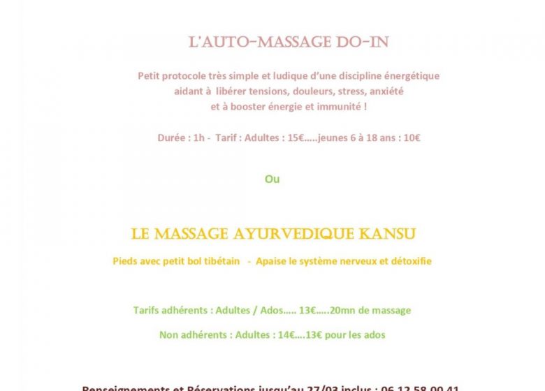 journée découverte AUTO-MASSAGE et massage KANSU