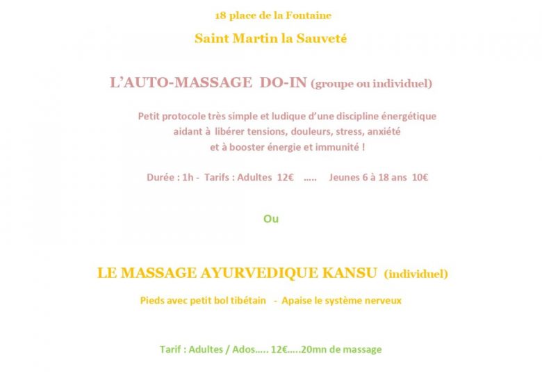 Découverte AUTO-MASSAGE et massage KANSU